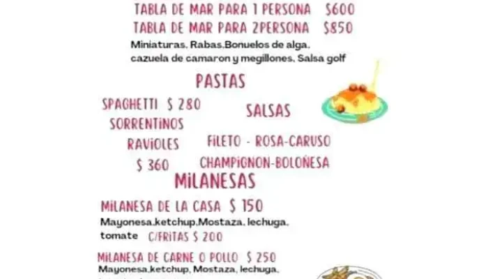 El Navegante La Mano:  Menu - Restaurante de comida rápida