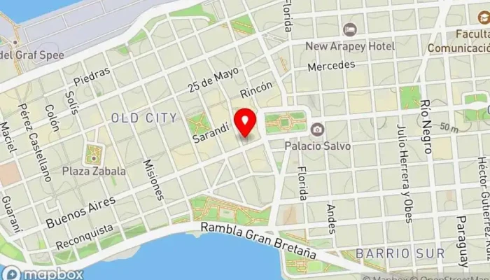 mapa de El Palacio del Café Cafetería en Montevideo