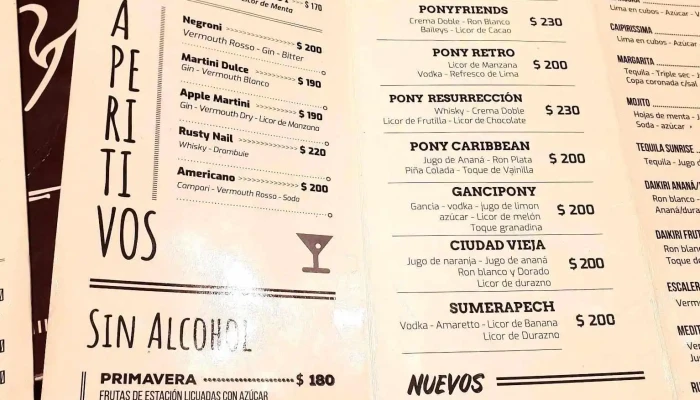 El Pony Pisador:  Menu - Bar