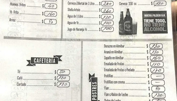 El Rancho Spetto:  Menu