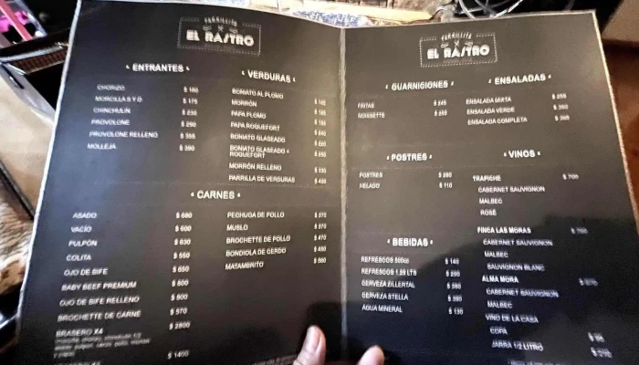 El Rastro Parrillita:  Menu - Parrilla