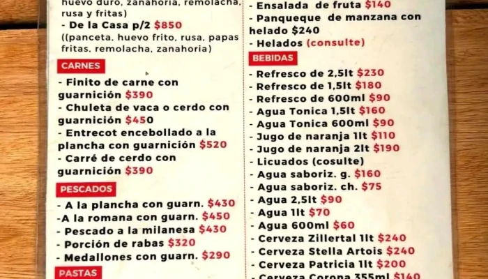 El Remanso Comidas:  Menu - Restaurante