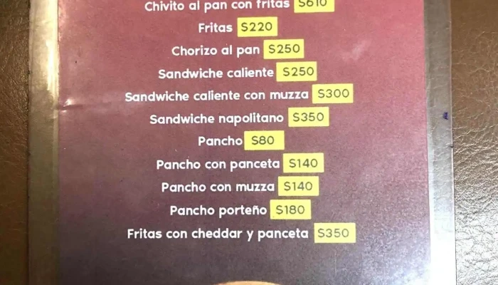 El Rey Del Chivito:  Menu - Restaurante de comida rápida