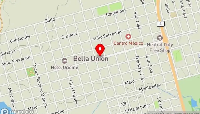 mapa de El SOL Café Y Rotisería Cafetería en Bella Unión