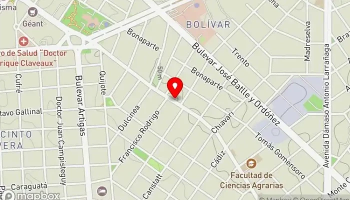 mapa de El Tejado Pizzería en Montevideo