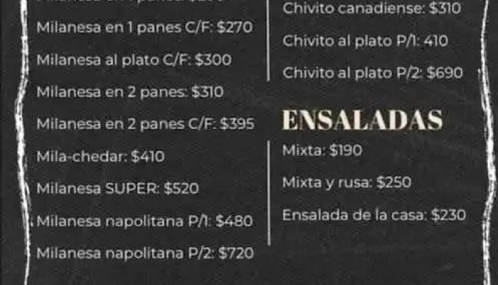 El Toto:  Menu