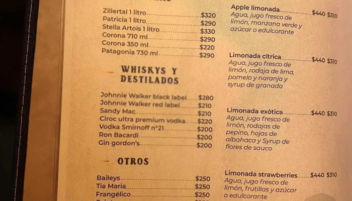 El Viejo Sosa:  Menu - Restaurante