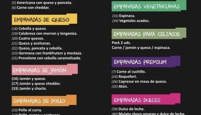 Empanadas Mafalda Buceo:  Menu