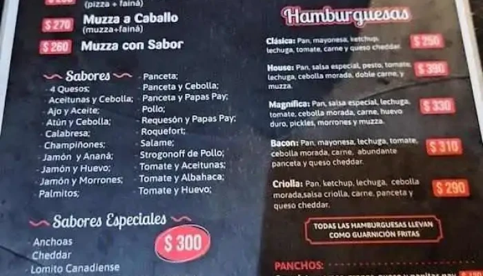 Emporio House:  Menu - Pizzería