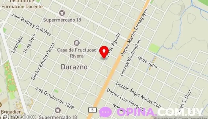 mapa de ENEDur (Escuela Nacional De Enfermería Durazno) Escuela en Durazno