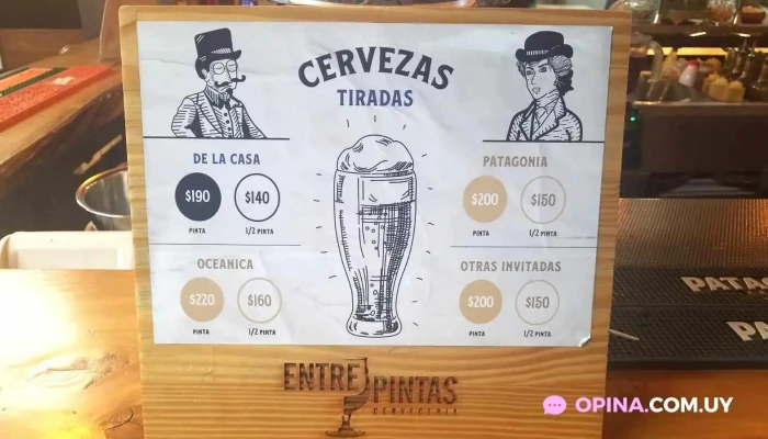 Entre Pintas:  Menu