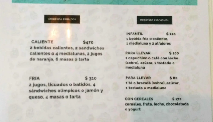 Entremigas Menu - Cafetería