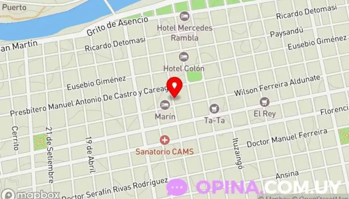 mapa de Escribanía Serres Oficina de la Administración en Mercedes