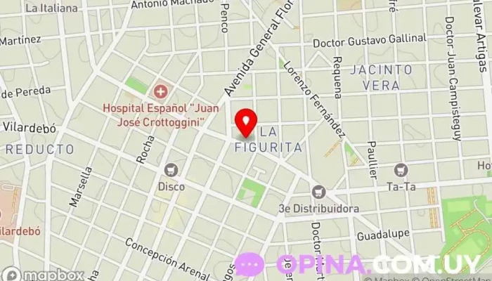 mapa de Escuela 12 Centro CEDAM Escuela en Montevideo