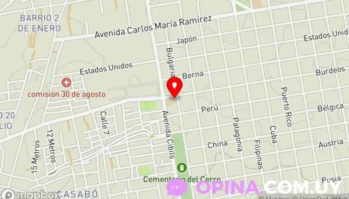 mapa de Escuela 364 REPÚBLICA DE BULGARIA Escuela en Montevideo