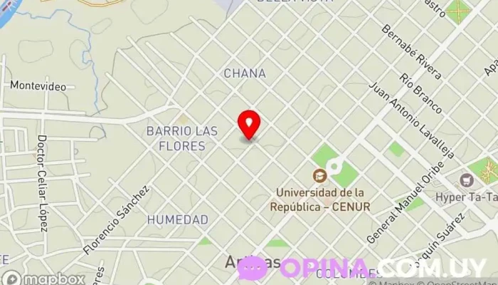 mapa de Escuela Cife Escuela de enfermería en Artigas