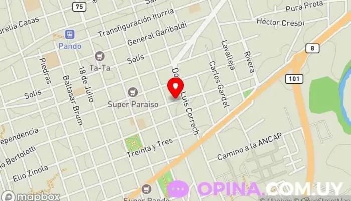 mapa de Escuela de Enfermería Arte y Ciencia Escuela de enfermería, Centro escolar en Pando