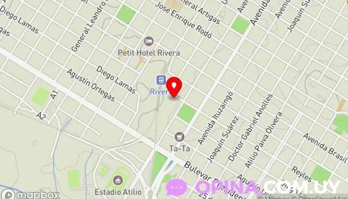 mapa de Escuela de Enfermería Rivera Centro educativo en Rivera