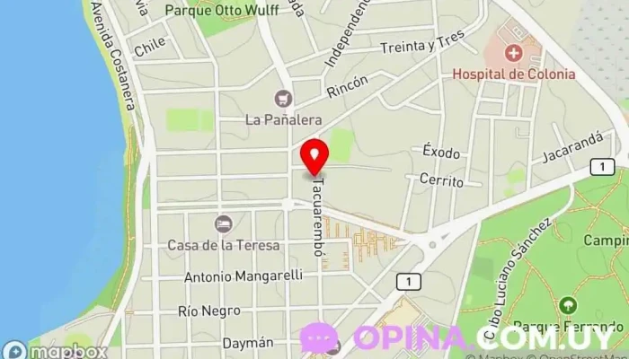 mapa de ESCUELA DE ENFERMERIA SACRAMENTO COLONIA Escuela de enfermería en Col. del Sacramento