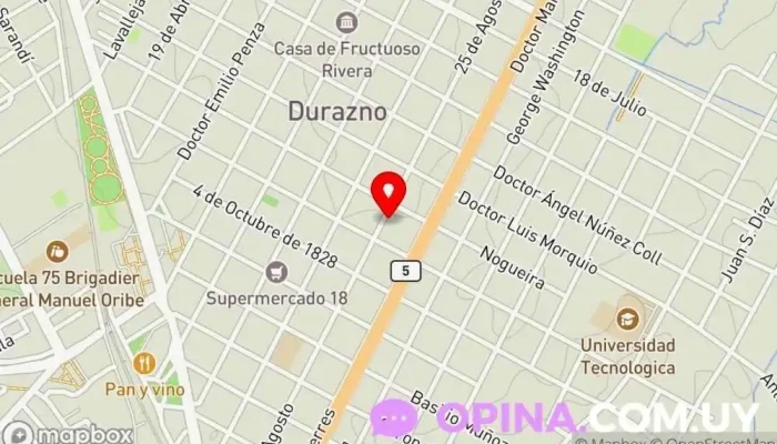 mapa de Escuela de Fútbol La Juve Escuela deportiva en Durazno