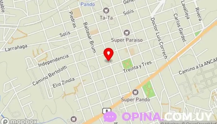 mapa de Escuela de Manejo A & M Autoescuela en Pando