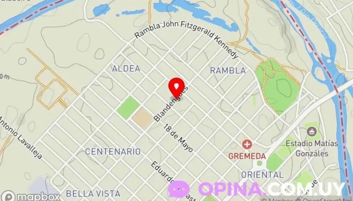 mapa de Escuela de Samba Barrio Rampla Compañía de teatro en Artigas