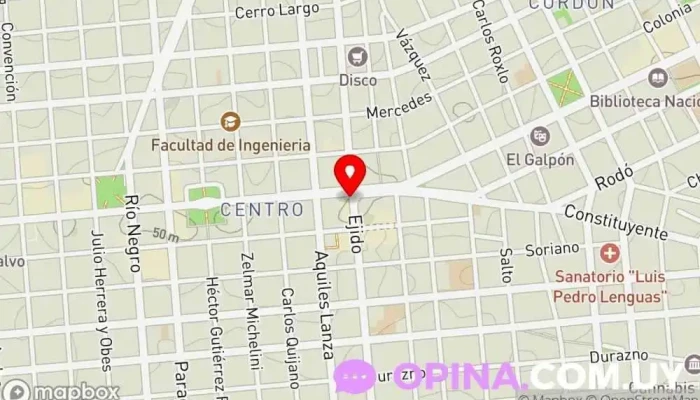 mapa de Escuela del Aire Uruguay Centro de formación profesional en Montevideo