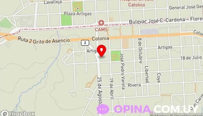 mapa de Escuela del Hogar Institución educativa en Florencio Sánchez