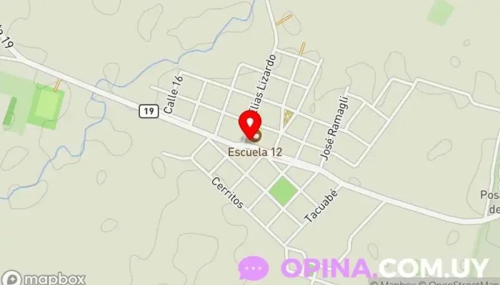 mapa de Escuela N° 12 Escuela en 18 de Julio