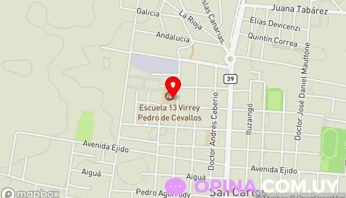 mapa de Escuela N° 13 Virrey Pedro de ceballos Escuela en San Carlos