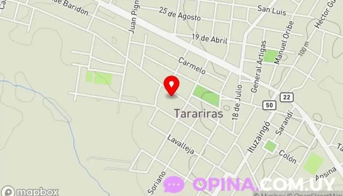 mapa de Escuela No. 38 maestro Eduardo Mario Henderson Educación en Tarariras