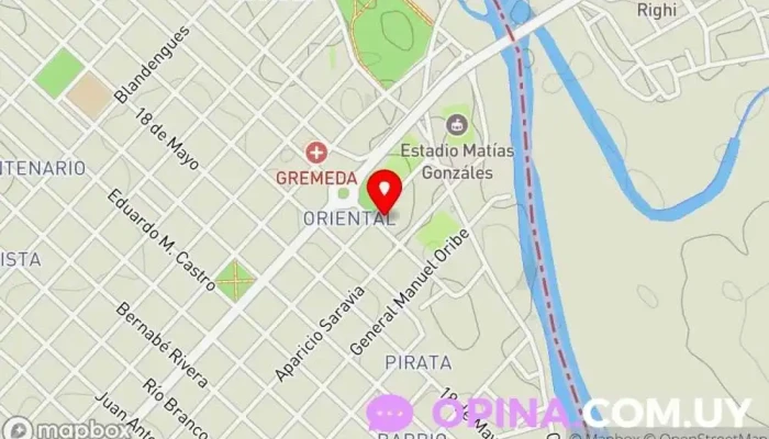 mapa de Escuela Nº 71 Centro de educación especial en Artigas