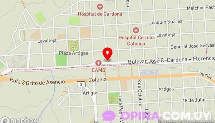 mapa de Escuela No. 9 Escuela en Cardona