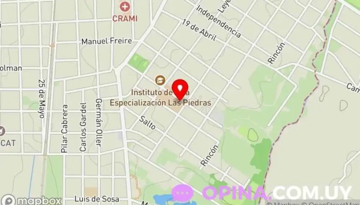 mapa de Escuela Nº286 Ofelia de Horta Educación en Las Piedras