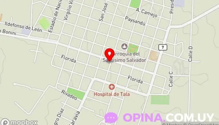 mapa de Escuela Técnica Tala Universidad en Tala