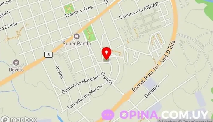 mapa de Escuela Tiempo Completo 296 Escuela en Pando