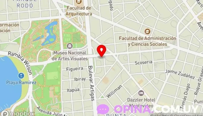 mapa de Espacio Bonanza - Clases particulares de Inglés online Centro escolar, Academia de inglés, Academia de idiomas en Montevideo