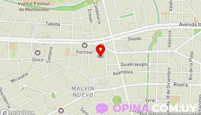 mapa de Espacio Cuerpo y Desarrollo Psychomotor therapist, Centro de ayuda para embarazadas en Montevideo