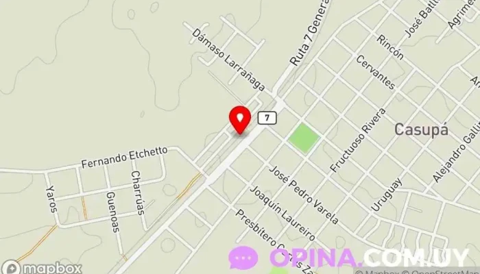 mapa de Estación casupa Servicios de ferrocarril en Casupá
