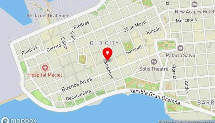 mapa de Estrecho Restaurante en Montevideo