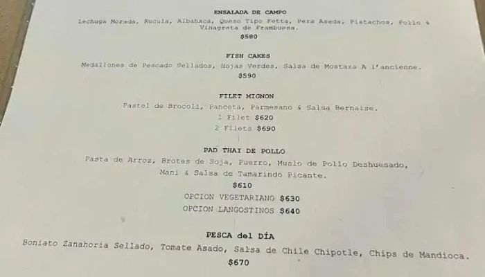 Estrecho Menu - Restaurante