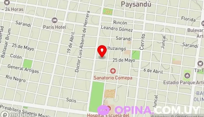 mapa de Evaluaciones Psicomotriz Psicoterapeuta en Paysandú