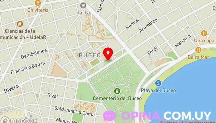 mapa de Exploradores Artigas O'Higgins Club Baby Futbol Escuela en Montevideo