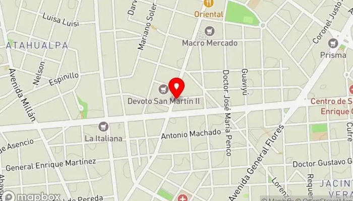 mapa de Fábrica De Pastas Colón Restaurante italiano en Montevideo