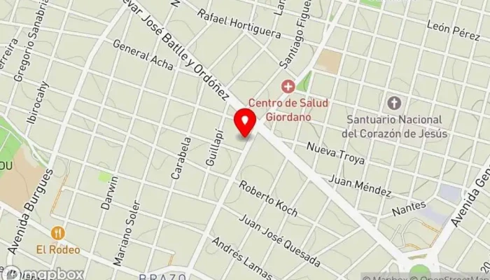 mapa de Fabrica de pastas - Las dos estrellas Restaurante especializado en fideos en Montevideo