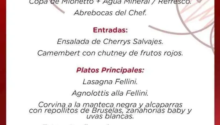 Fellini Pocitos Menu