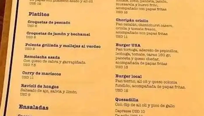 Figari Bistro Colonia:  Menu