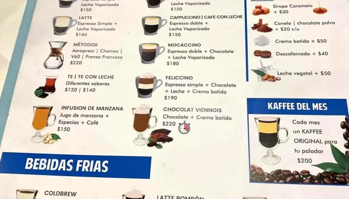 Flor De Kaffee:  Menu