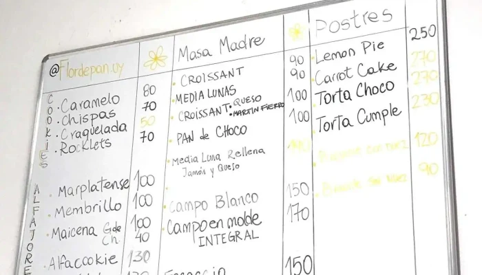 Flor De Pan:  Menu - Cafetería