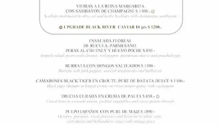 Floreal Restaurante:  Punta Del Este Menu - Restaurante